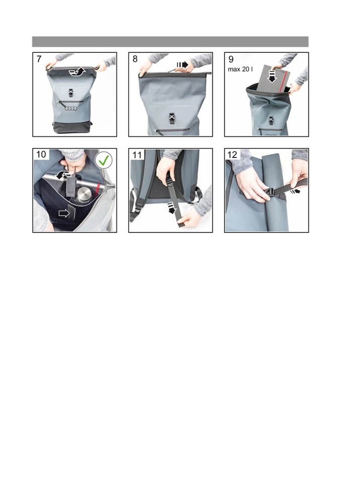 Original Audi wasserabweisender Outdoor-Rucksack 4KE071156B - Bild 3 von 3