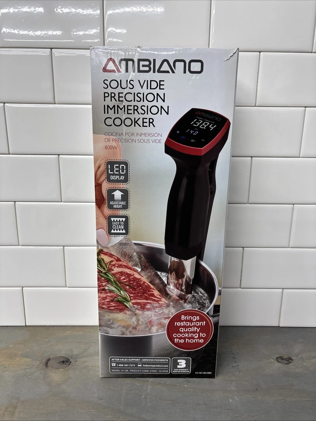Ambiano Sous Vide Precision Immersion Cooker 800W Model # H-106
