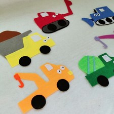 Construction Trucks what do you see Felt story/Vehicle Felt Board/Flannel set