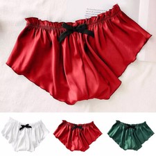 Womens Seamless Panties Silk Satin Briefs Underwear Lingerie Knickers Ruffle Ne