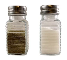 Salt and Pepper Shaker Set (Clear Glass) Classic Design Premium Quality Glass