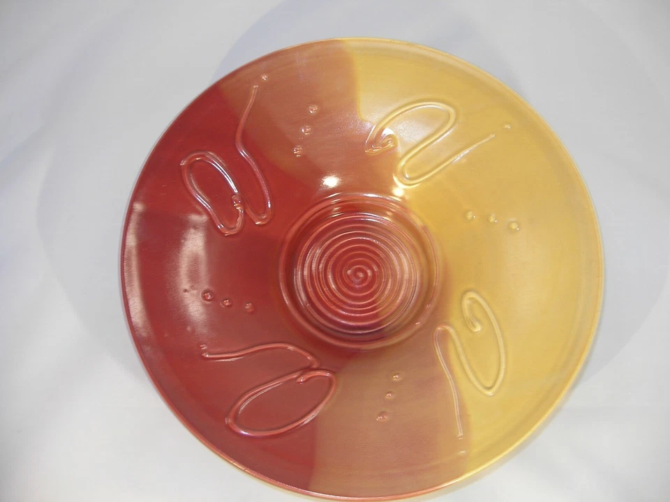 Two Toned Ceramic Serving Bowl Marked "Old Fish House"...Signed: Bryson - Image 4 of 4