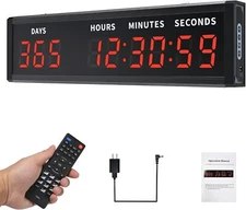 Digital Countdown Clock, LED Large Display Count Up/Count Down Timer, 999 Days
