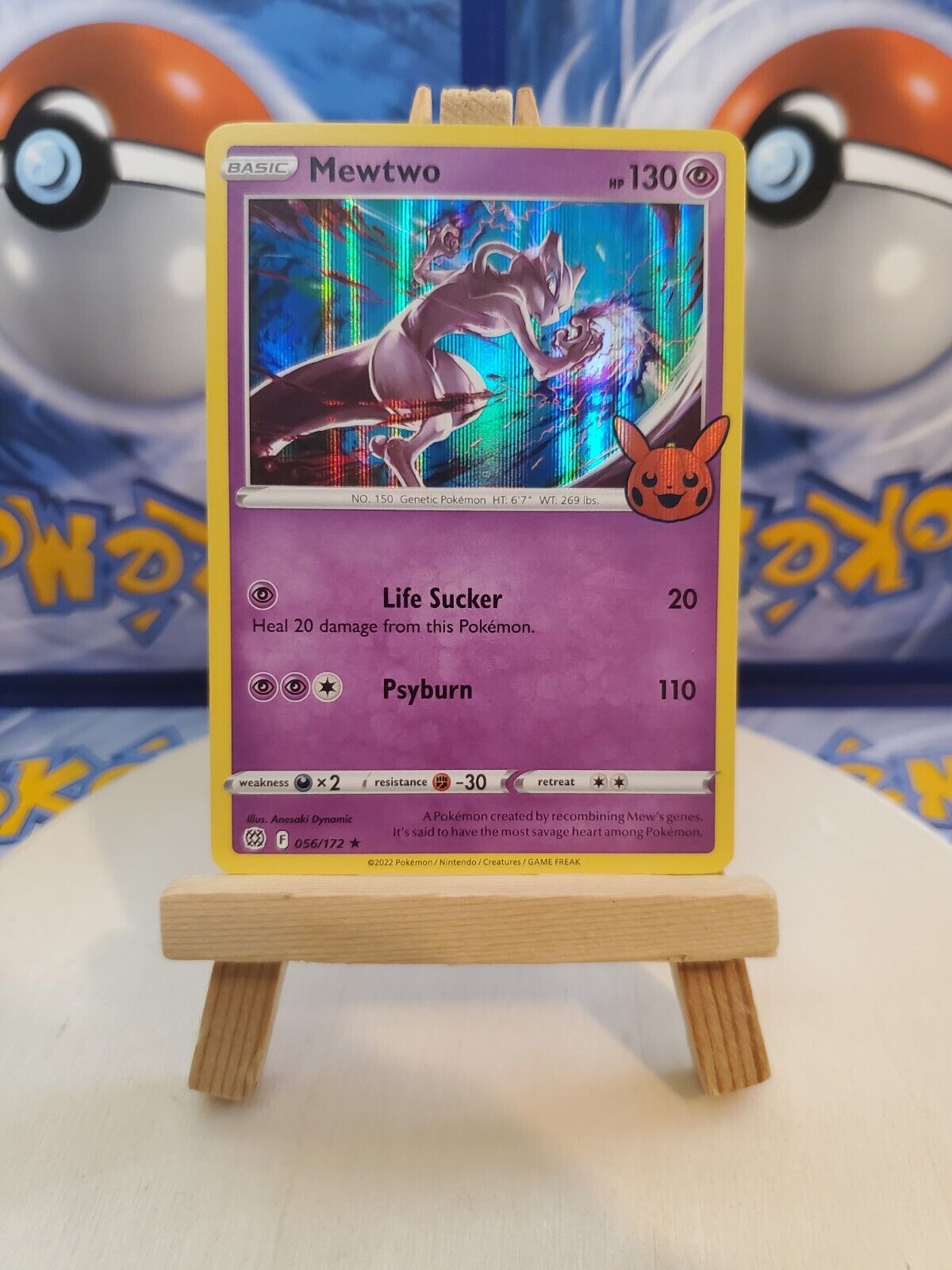 Mavin  Pokemon TCG Mewtwo 56/172 Holo Rare Card Halloween Trick Or Trade  MINT