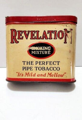 revelation tobacco Revelation Smoking Mixture Pipe Tobacco, Empty Short Pocket Tin with Tax  Stamp