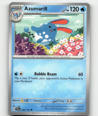 Azumarill Pokemon  Uncommon  034/142 Stellar Crown | eBay