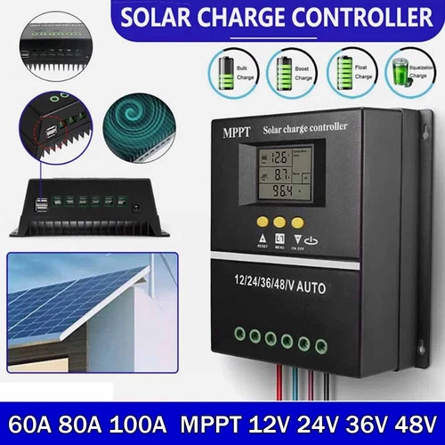 60 80 100A MPPT Solarladeregler 12V 24V 36V 48V Solar Controller Panel Regulat 
