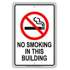 No Smoking In This Building Wall Art Decor Novelty Notice Aluminum Metal Sign