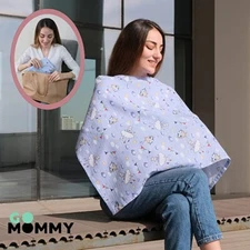 Nursing Cover for Breastfeeding Muslin Cotton Cloth Fabric Material Soft Clouds