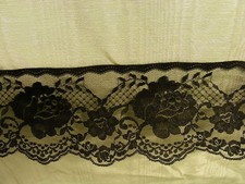 Black Flat Lace 90mm wide  020 5 mts