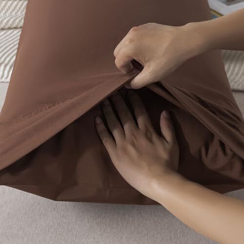 Long Body Pillow Cover Body Pillow Cases, Soft Brushed Microfiber 20x54 Coffee - Picture 2 of 5