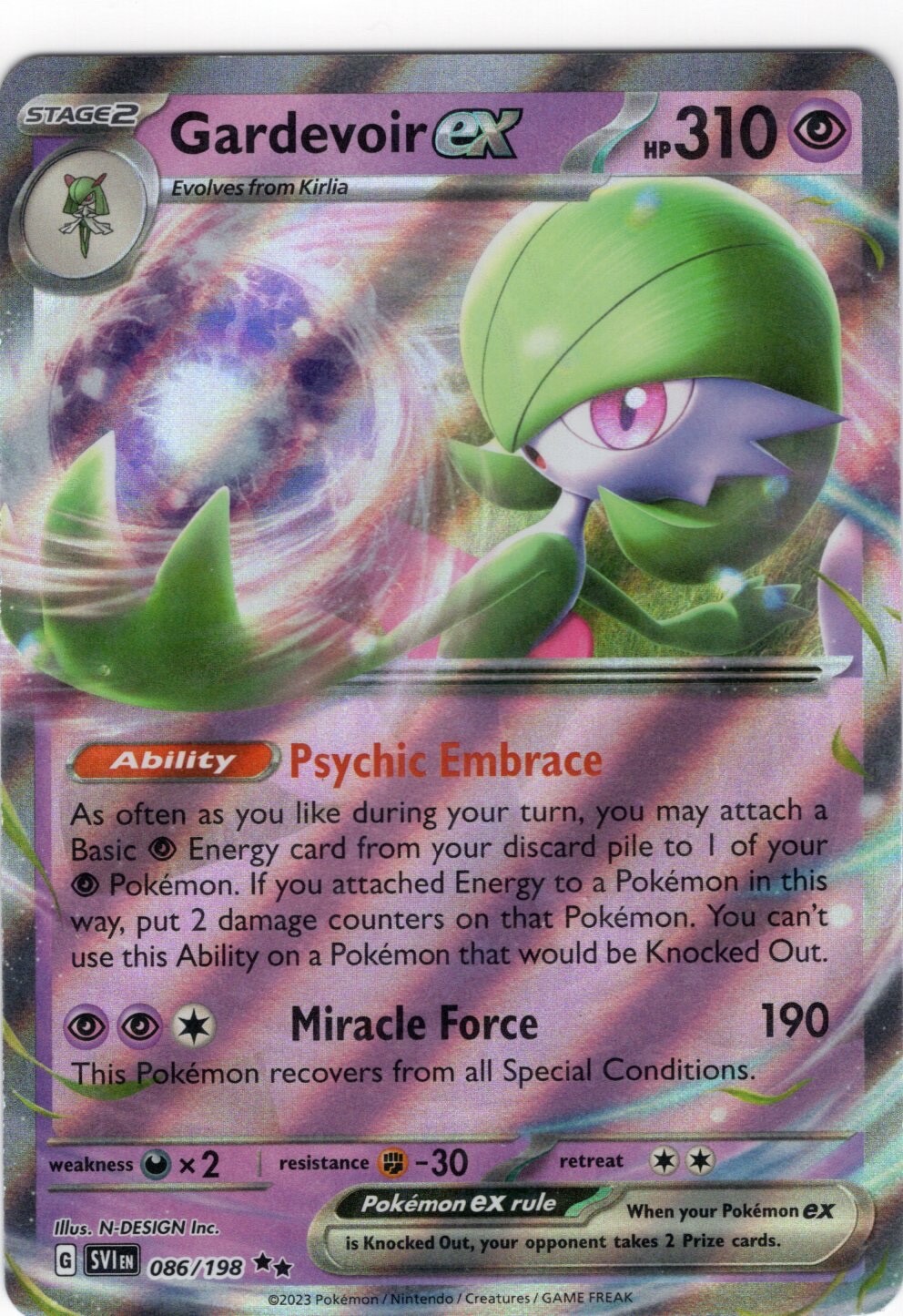 Gardevoir EX 86/198 Pokemon Card TCG 2023 NM
