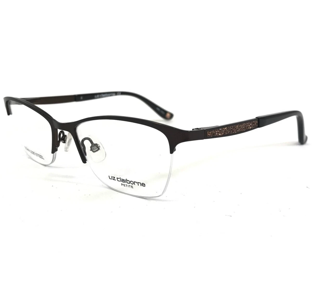 Liz Claiborne Petite Eyeglasses Frames L442 09Q Brown Half Rim 48