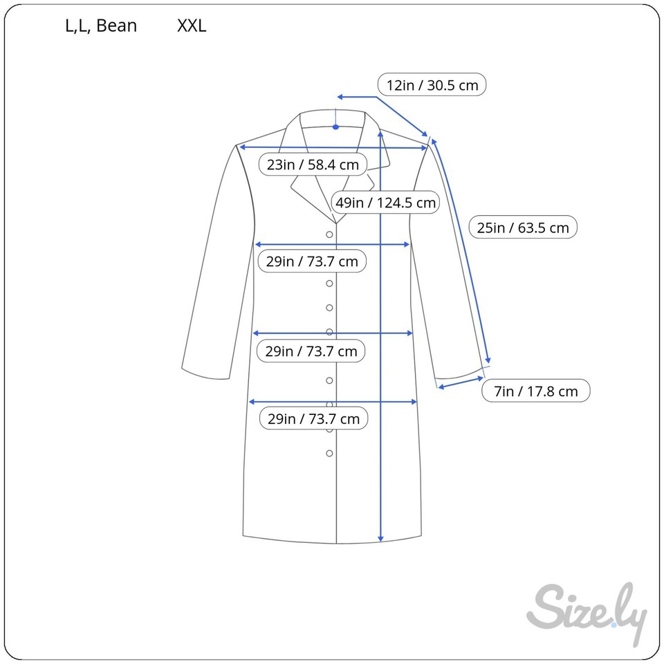 Vintage L.L.Bean Men's Sleep Gown Shirt Flannel Plaid Long Sleeve Blue