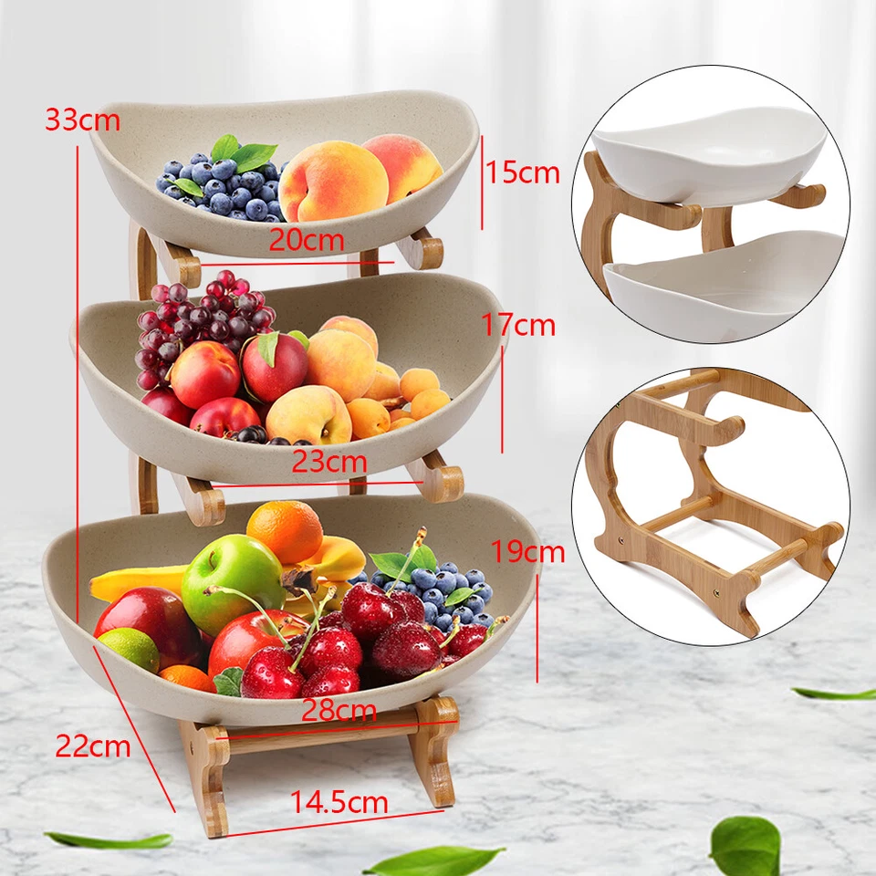 3-уровневый держатель чаши корзина для фруктов стойка кухонный органайзер для хранения овощей декор - Изображение 2 из 4