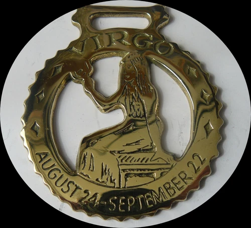 VIRGO  Astrology horse brass  (N754)                 (I always combine shipping)