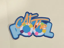 At The Pool Scrapbook Title Handmade Paper Pierced Die Cut