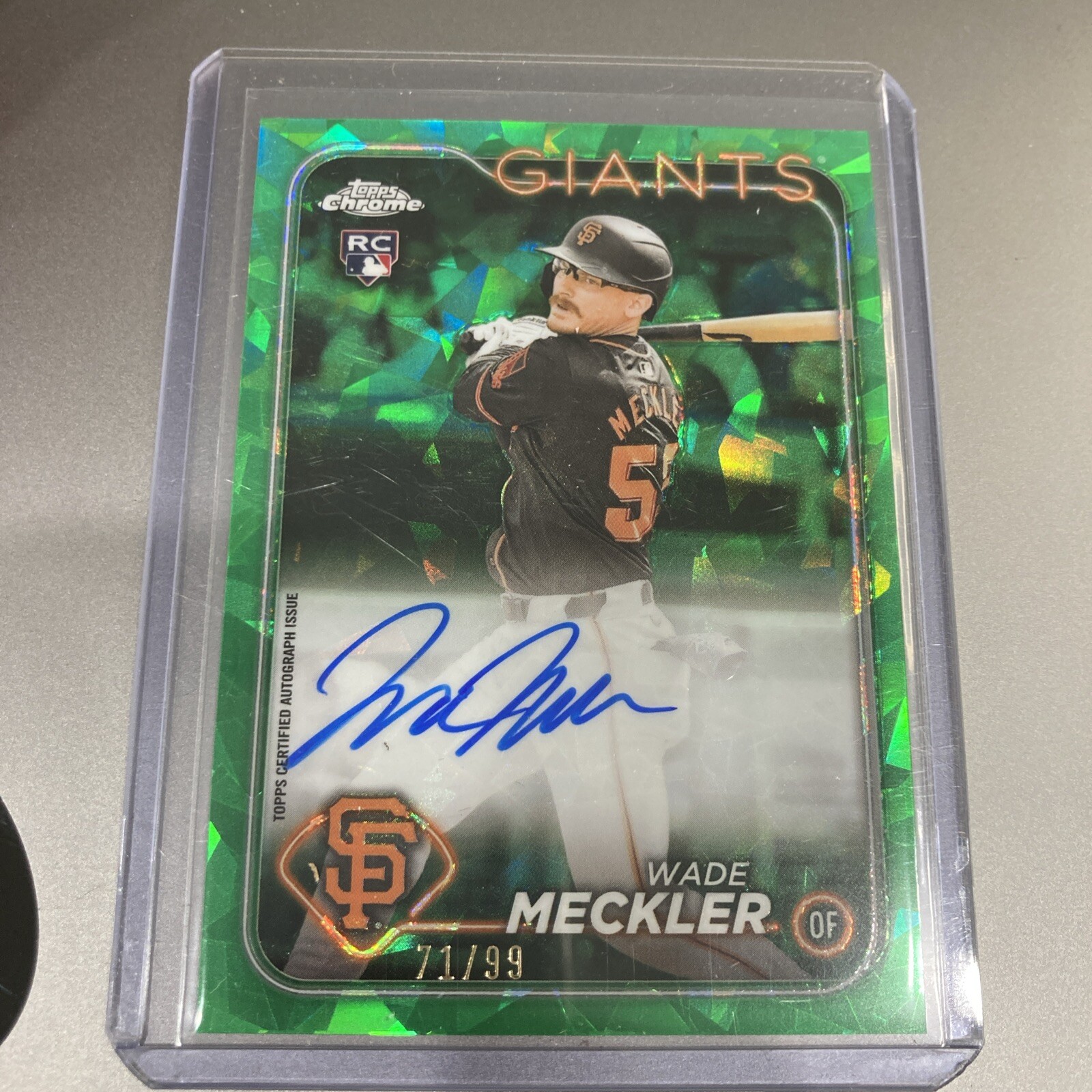 2024 Topps Chrome Sapphire WADE MECKLER Green Refractor Auto RC #/99