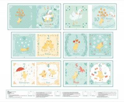 Studio e Fabrics ~ Ducky Tales Counting 123 ~ 100% Cotton Soft Fabric Book Panel