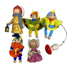 Vintage Figuren Sammlung Elfen Engel 6-8cm Filz Holz Stoff Kunststoff Deko Alt