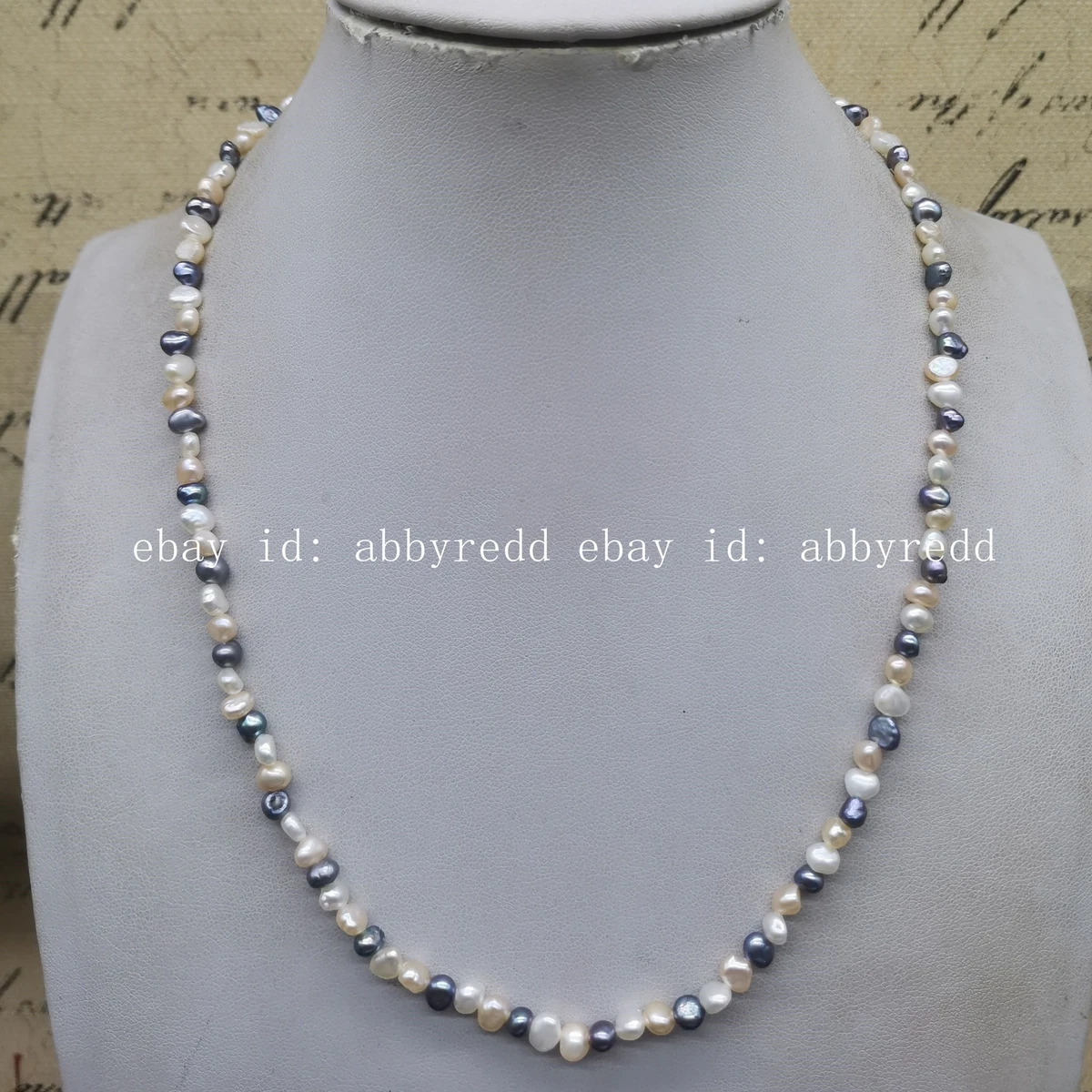 4 5mm Natural Multicolor Freshwater Cultured Pearl Necklace 18 Inches
