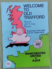 MANCHESTER UNITED v AJAX PROGRAMME - UEFA CUP  - SEPTEMBER 1976