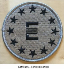 FALLOUT ENCLAVE BLACK ON GRAY PATCH IRON ON BACKING  - GAME145
