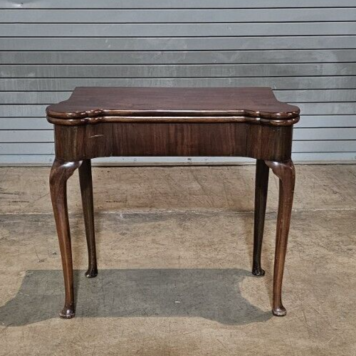 Antique 18th Century Queen Anne Mahogany Game Table Flip Top Felt Top - Picture 2 of 11