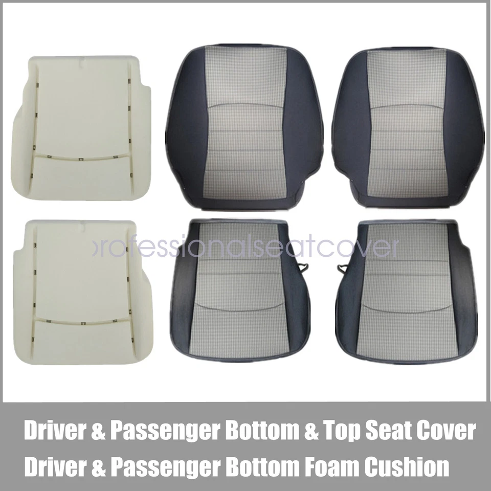 Cubierta de asiento de tela delantera gris con cojín de espuma para Dodge Ram 2500 2009-2012 Foto 2 de 4