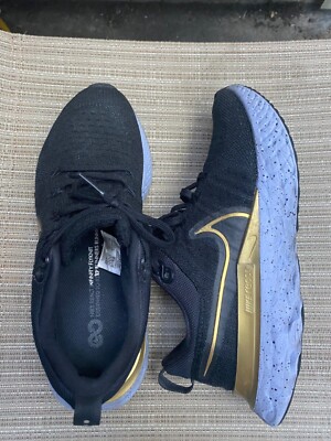 Nike React Infinity Run Flyknit 2 CT2423-009 Womens Black Running Shoes Size 8