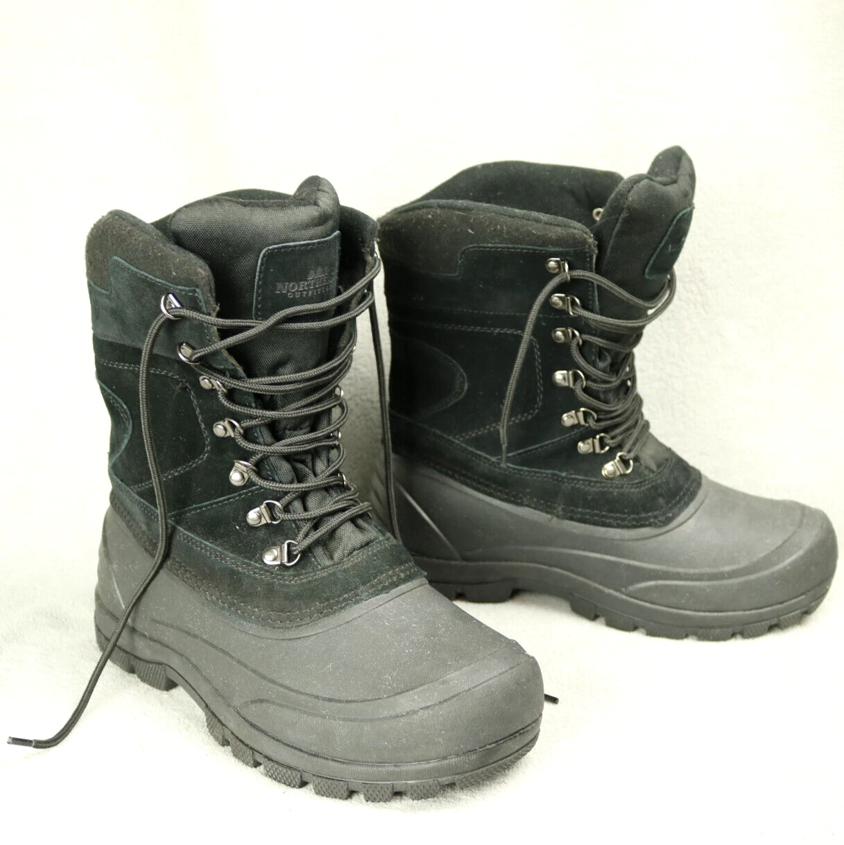 Northeast Outfitters Men's Pac Boot Winter Snow Boots Leather Lace-Up Black 8