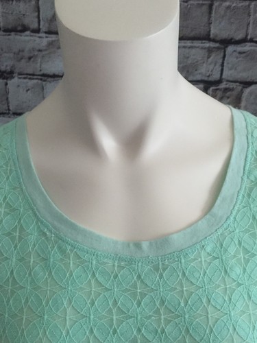 NWT Banana Republic Women's Shirt BR Ladies Blouse Lace Scoop Neck SZ L Mint - Picture 2 of 8