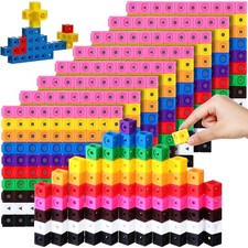 Poen 800 pcs Counting Blocks Colorful Math Manipulatives Linking Cubes Math C...