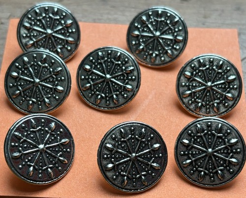 Vintage Pewter Buttons. Norwegian 8 NOS 5/8” Excellent. NEW FIND!!! - Picture 4 of 9