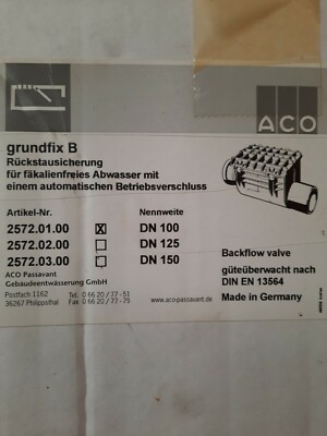 ACO Passavant grundfix B Rückstausicherung DN100 2572.01.00
