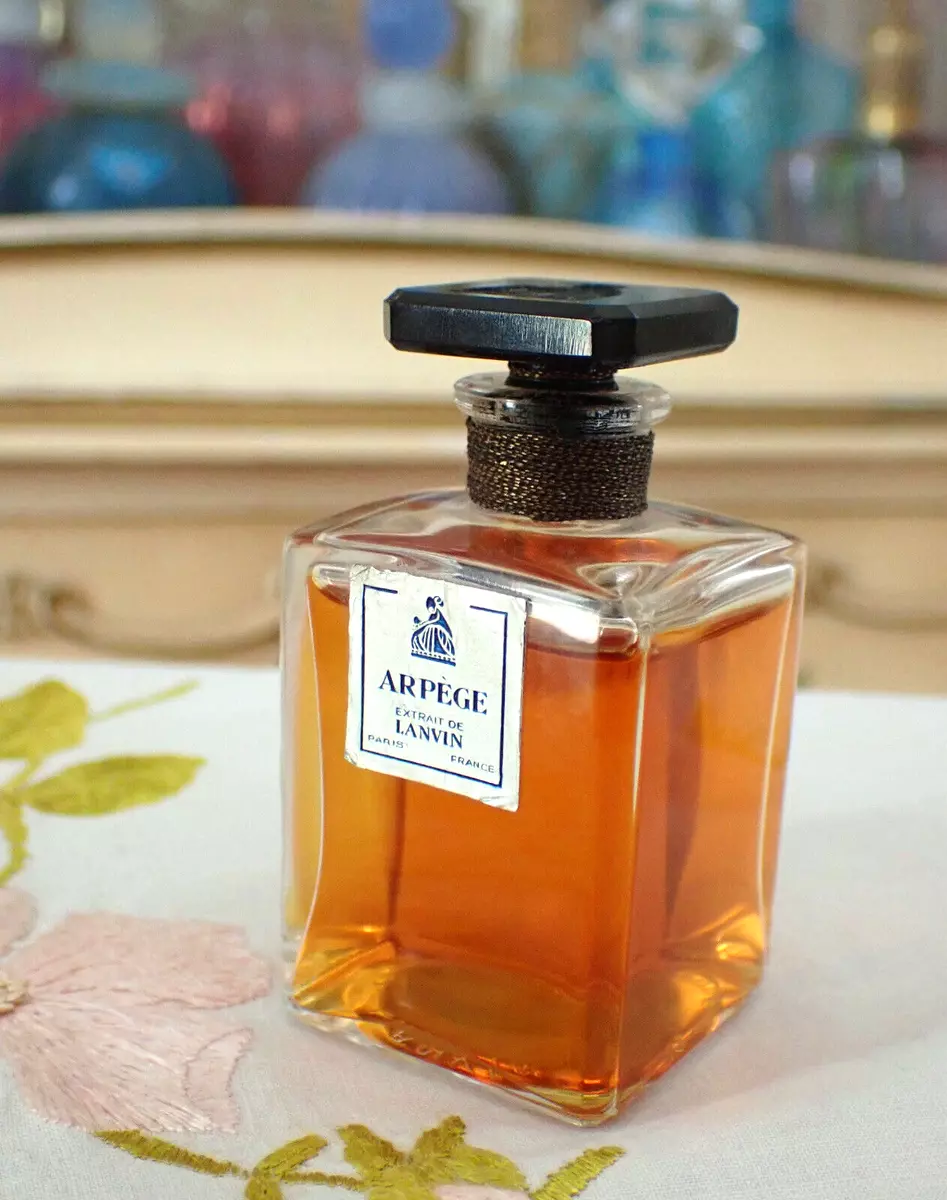 VTG 1940s CORDED SEALED Lanvin ARPEGE Extrait Flacon 0.50 Oz