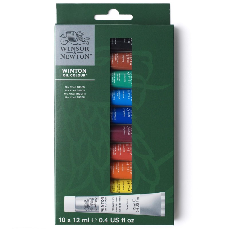 Peinture huile Winsor Newton 10 tubes couleurs miscibles