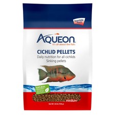Aqueon Cichlid Slow Sinking Fish Food Pellets, Medium 1.56 Pound Pack of 1