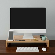 Wooden Bamboo Monitor Stand Laptop Desk 23 x 12 In 3.5 Inches High Raiser