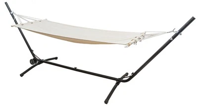 AMANKA Outdoor Hängematte mit Gestell auf Rollen 335x100 Hängemattengestell Verstellbar