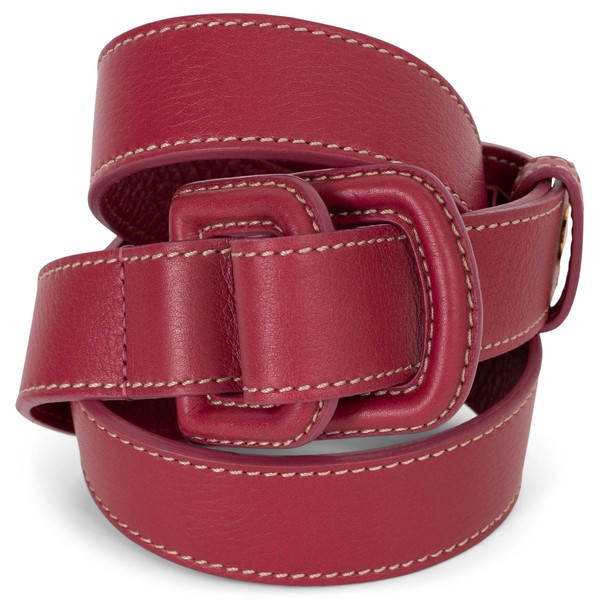 72837 authentischer Loro Piana himbeerrosa Ledergürtel DOPPELSCHNALLE 85