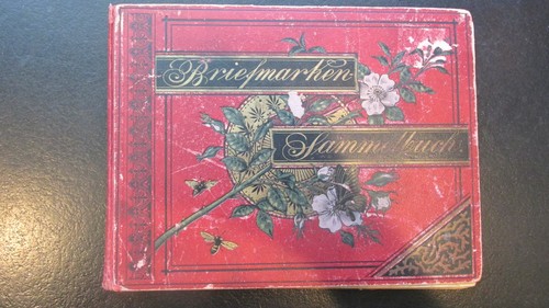 Old German Briefmarken Stamp album 1896 with 600 stamps all 1800s
