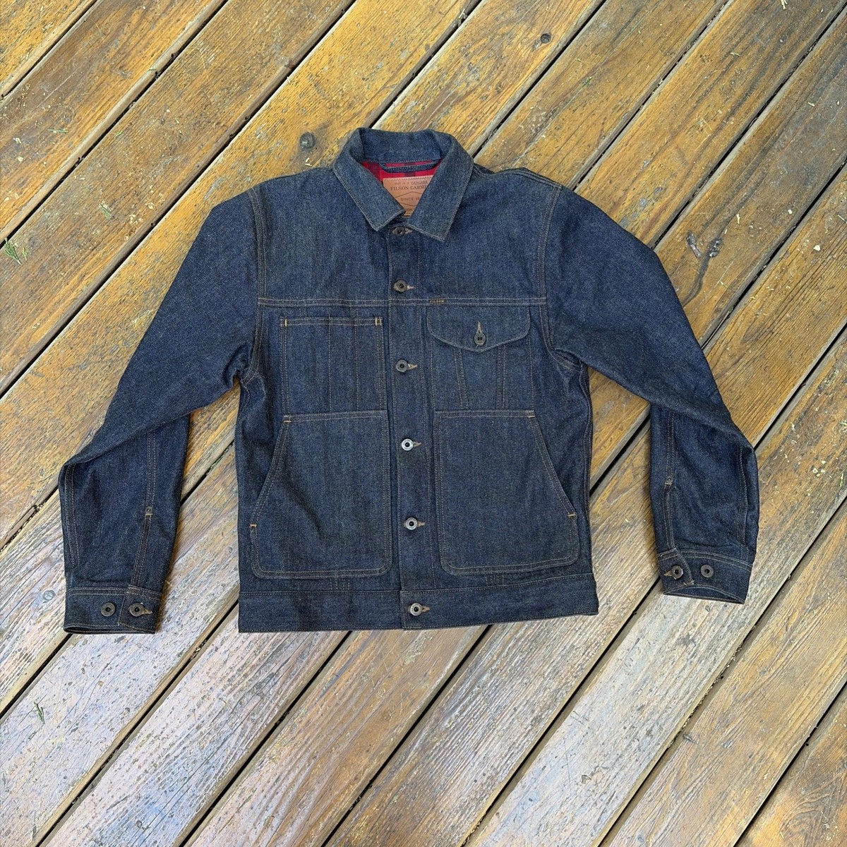 Filson Lined Denim Short Cruiser Jacket Small Made In USA | eBay