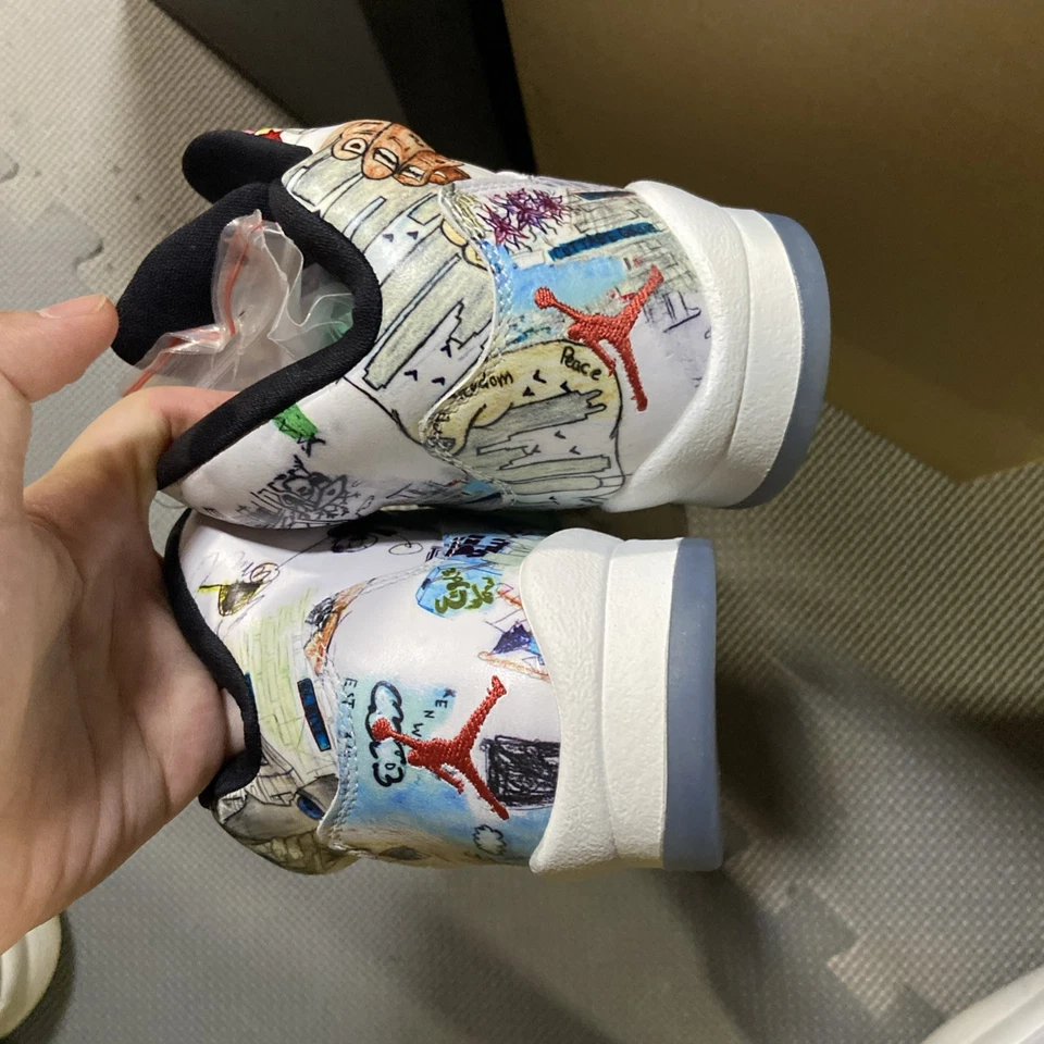 Air Jordan 5 retrô tamanho 4Y "Asas" AV3663-900 NOVO NA CAIXA 100% autêntico - Imagem 4 de 4