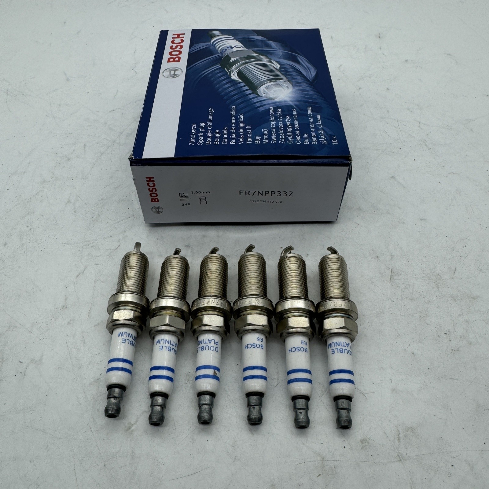6Pcs FR7NPP332 BOSCH Spark Plugs Platinum For BMW X3 X5 E60 E83 E85 E90 N51 N52