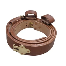 WWII US M1 GARAND RIFLE M1907 LEATHER CARRY SLING COPPER with loops