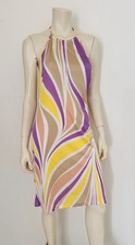 Mini robe Versace Jeans Couture Halter vintage Wavy Waves SS 1995 taille IT...