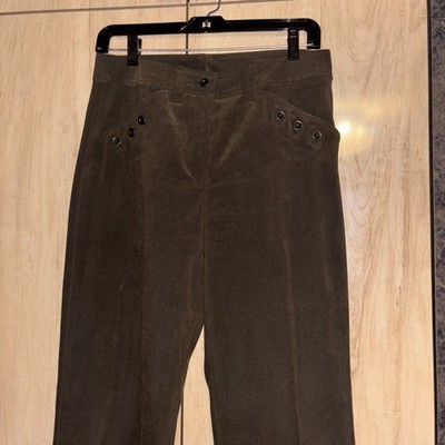 Elliott Lauren Vintage Dark Brown Suede Like Office Siren Women's Trousers S 4