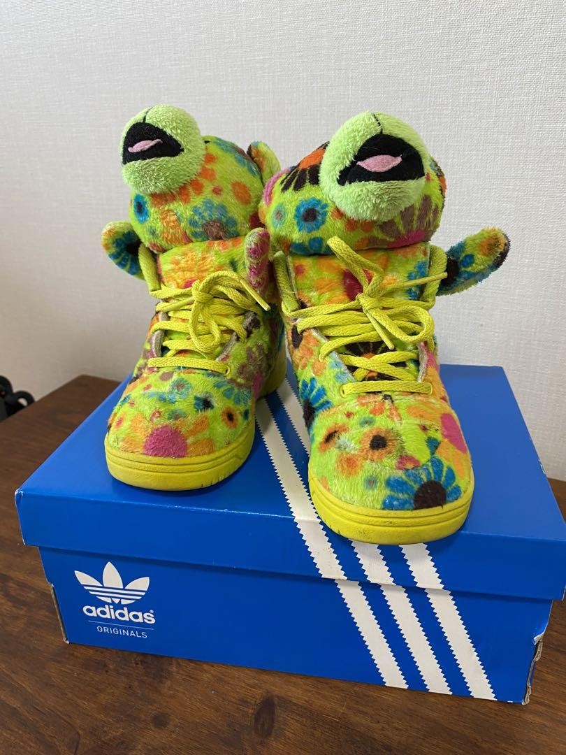 Rare Adidas JS ADI BEAR Kids Sneakers Jeremy Scott Yellow Size