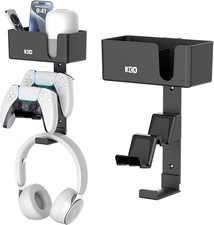4-In-1 Wall Mount Controller Holder - Dual Game Controller and Headphone Hanger